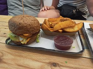 Cheezy with Steakfries and sweet Onionsausce at Las Vegan's - Kazinczy 11 in Budapest