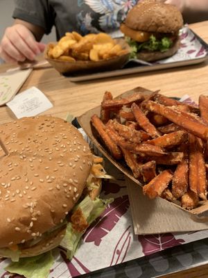 Pulled pork burger and cheese patty burger   at Las Vegan's - Kazinczy 11 in Budapest