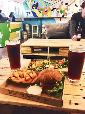 Burgers and Cherry beer at Las Vegan's - Kazinczy 11 in Budapest