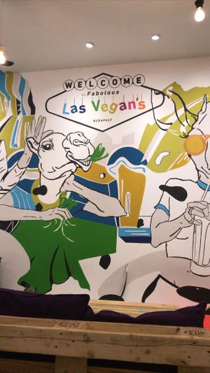Wall art  at Las Vegan's - Kazinczy 11 in Budapest