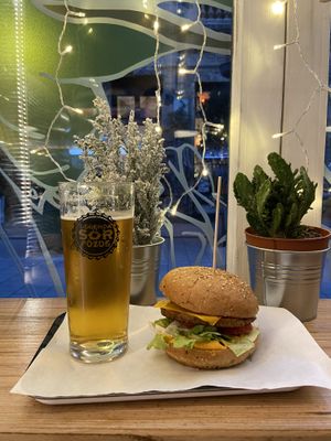 Cheesy burger at Las Vegan's - Kazinczy 11 in Budapest