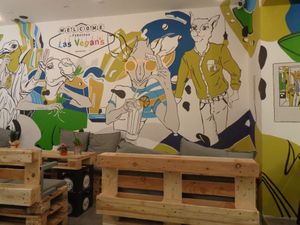 inside restaurant at Las Vegan's - Kazinczy 11 in Budapest