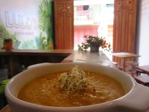 Sopa de Auyama-Pimenton at Lulo's Restaurante in Jardin