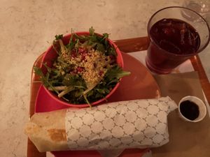 Burrito and salad combo, with hibiscus water, definitely hit the spot! at LosCo in Toronto