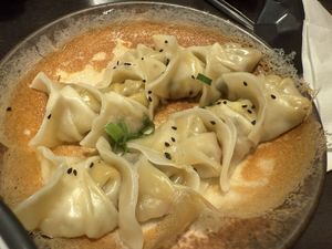Pan fried dumplings  at Dumpling World in Hobart