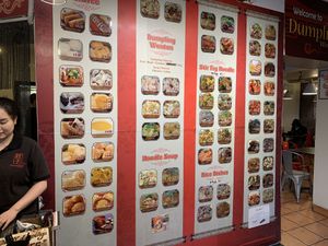 Menu at Dumpling World in Hobart