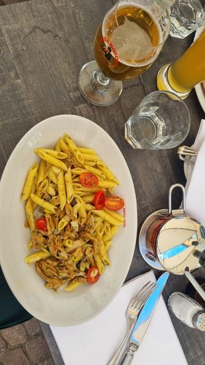 Vegan pasta with planted chicken at Santa Lucia in Schaffhausen