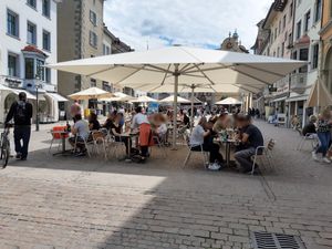 Outdoor seating at Santa Lucia in Schaffhausen
