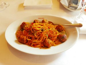 Spaghetti "meat" balls at Santa Lucia - Paradeplatz in Zurich