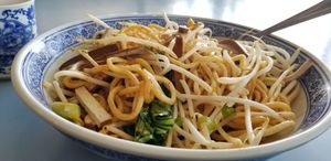 Sichuan Dan Dan noodles (partially muxed) at Noodles Fresh in El Cerrito