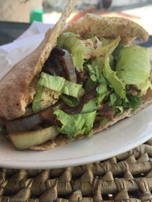 Grilled tofu pita at The Good Life in Bridgetown
