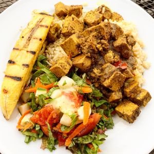 Curry tofu at The Good Life in Bridgetown