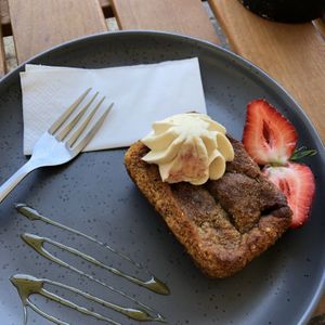 White chocolate and berry vegan cake  at Corners on the Bay in Bunbury