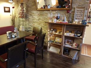 Inside seating at Zuckero in Vienna