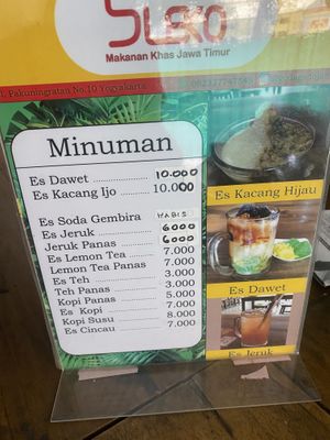 Menu  at Sleko x GodaGado in Yogyakarta