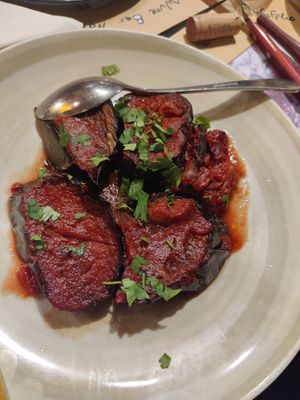 Grilled eggplant (appetizer menu) at Aiolos Taverna in Nafplion