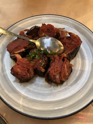 Oven baked aubergine   at Aiolos Taverna in Nafplion