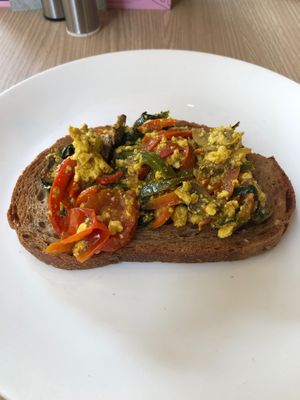 Scrambled tofu at Circle - Business Bay in Dubai