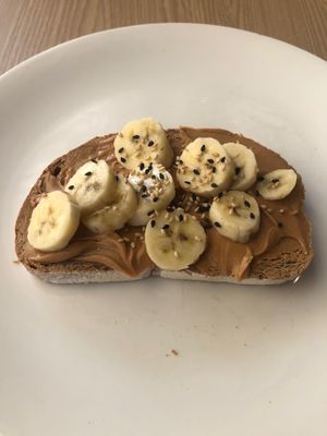 Peanut butter and banana toast at Circle - Business Bay in Dubai