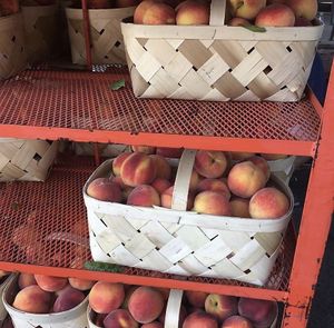 fresh peaches  at Opa Robby's Market in Athens