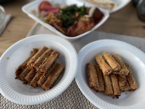 Pistachio on the left and cashew on the right   at Beirut City in Karben