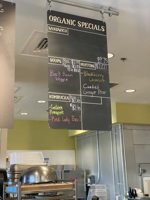 Soups/muffins etc at MOM's Organic Market Café in Jessup