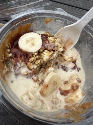 Shake Like Jelly smoothie bowl (so good we forgot to take pictures before consuming)  at Fresh Twist in Steubenville