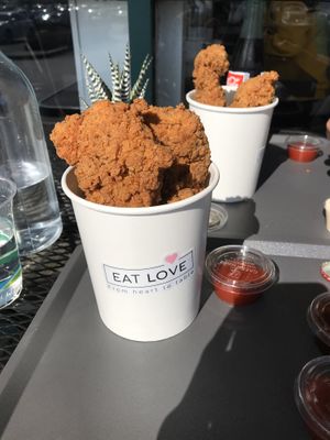 Vegan fried chicken at Eat Love in Fountain Valley