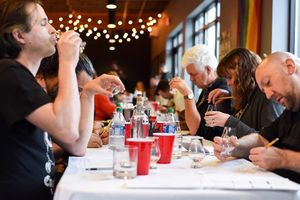 Wonderful space to hang out (plus outdoor seating). Bring your dog! at Cardinal Spirits in Bloomington