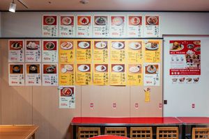 Menu - options for oriental vegan are marked with a symbol at Izakaya Masaka in Tokyo