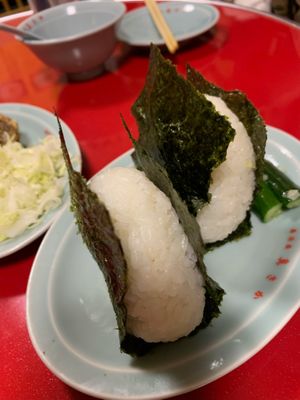 Salted onigiri  at Izakaya Masaka in Tokyo