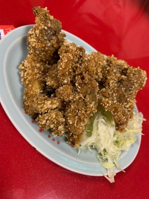 Fried maitake mushrooms  at Izakaya Masaka in Tokyo