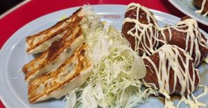 Mixed set meal - comes with rice, miso soup and side dish at Izakaya Masaka in Tokyo