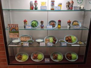 Plastic samples of offerings at Izakaya Masaka in Tokyo