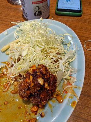 Karaage with Szechuan Sauce at Izakaya Masaka in Tokyo