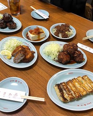 Photo of some of the dishess  at Izakaya Masaka in Tokyo