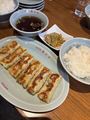 lunch gyoza meal  at Izakaya Masaka in Tokyo