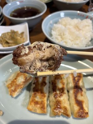 inside the chicken!  at Izakaya Masaka in Tokyo