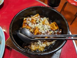 Hot mapu Tofu at Izakaya Masaka in Tokyo
