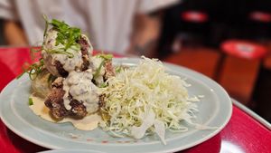 karaage (yuzu pepper mayonnaise)  at Izakaya Masaka in Tokyo