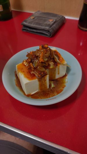 Chinese style tofu at Izakaya Masaka in Tokyo