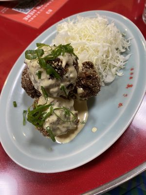Karaage with yuzu pepper mayo   at Izakaya Masaka in Tokyo