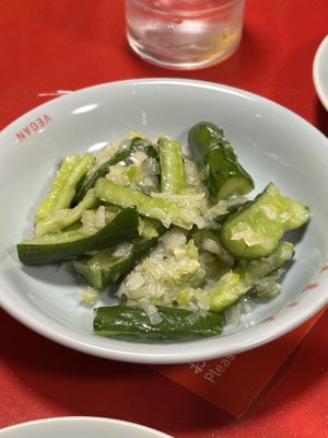 Cucumber salad  at Izakaya Masaka in Tokyo