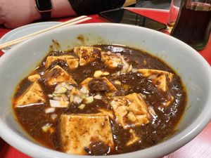 Really delicious mapo tofu  at Izakaya Masaka in Tokyo