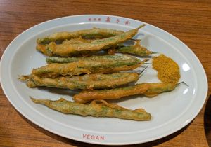 Green bean Tempura #Veganuary at Izakaya Masaka in Tokyo