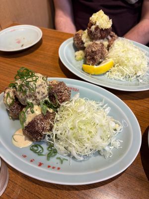 Karaage, two ways. The lemon one was our favourite!  at Izakaya Masaka in Tokyo