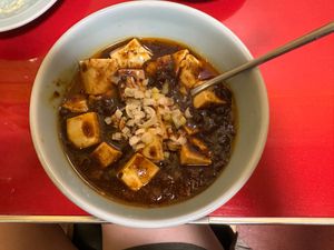 Mapo tofu at Izakaya Masaka in Tokyo