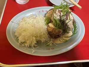 Karaage with yuzu pepper mayonnaise at Izakaya Masaka in Tokyo