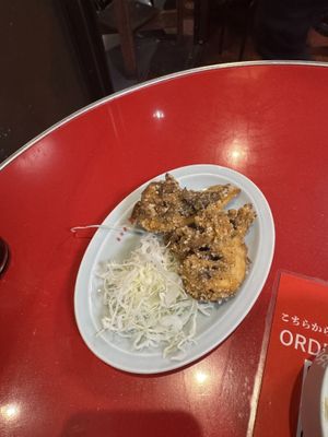 deep fried mushrooms  at Izakaya Masaka in Tokyo