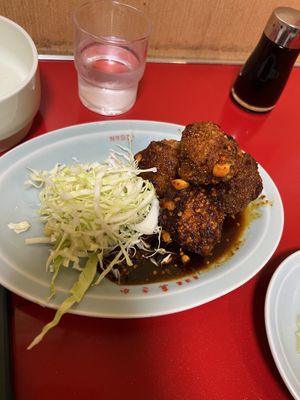 Karaage spicy sichuan mala  at Izakaya Masaka in Tokyo